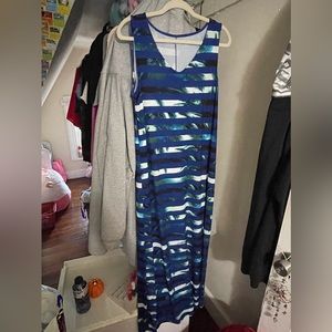 Long blue/design Sundress